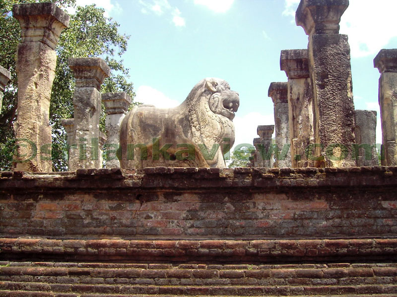 The Lion Throne at Nissankamalla Council Chamber,Polonnaruwa